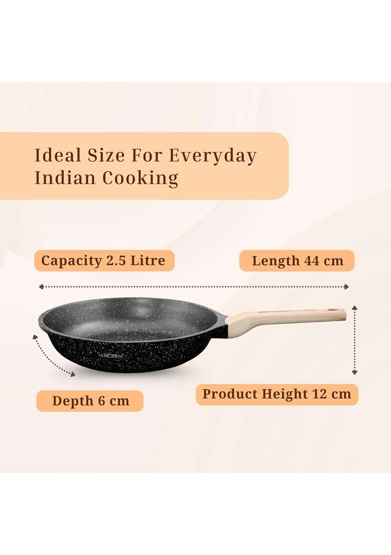 MACclite Hard Rock Die Cast Triumph Non Stick Frying Pan Dia | 2.5 L | 2.6 Qt | 26 cm | 10.2 Inch | Induction Compatible | Dishwasher Safe | PFOA Free - Indya