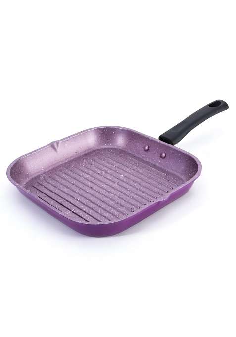 Wonderchef Valencia Non-Stick Grill Pan for Kitchen | 24 cm | 9.4 Inch | Induction Compatible | PFOA Free | Non-Toxic