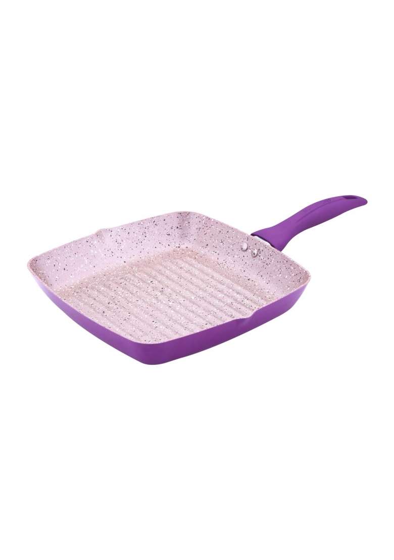 Wonderchef Royal Velvet Non-Stick Grill Pan for Kitchen | 20 cm | 7.9 Inch | Induction Compatible | PFOA Free | Non-Toxic - Indya