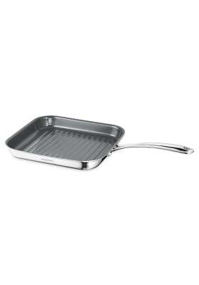 TRAMONTINA Fusao EX Triply Stainless Steel Ceramic Coated Grill Pan | 26 cm | 10.2 Inch | Induction Compatible