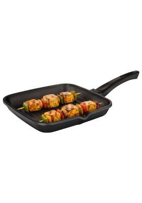Prestige Omega Die Cast Aluminium Non-Stick Square Grill Pan 3-Layer Easy Release | 24 cm | 9.4 Inch | Induction Compatible