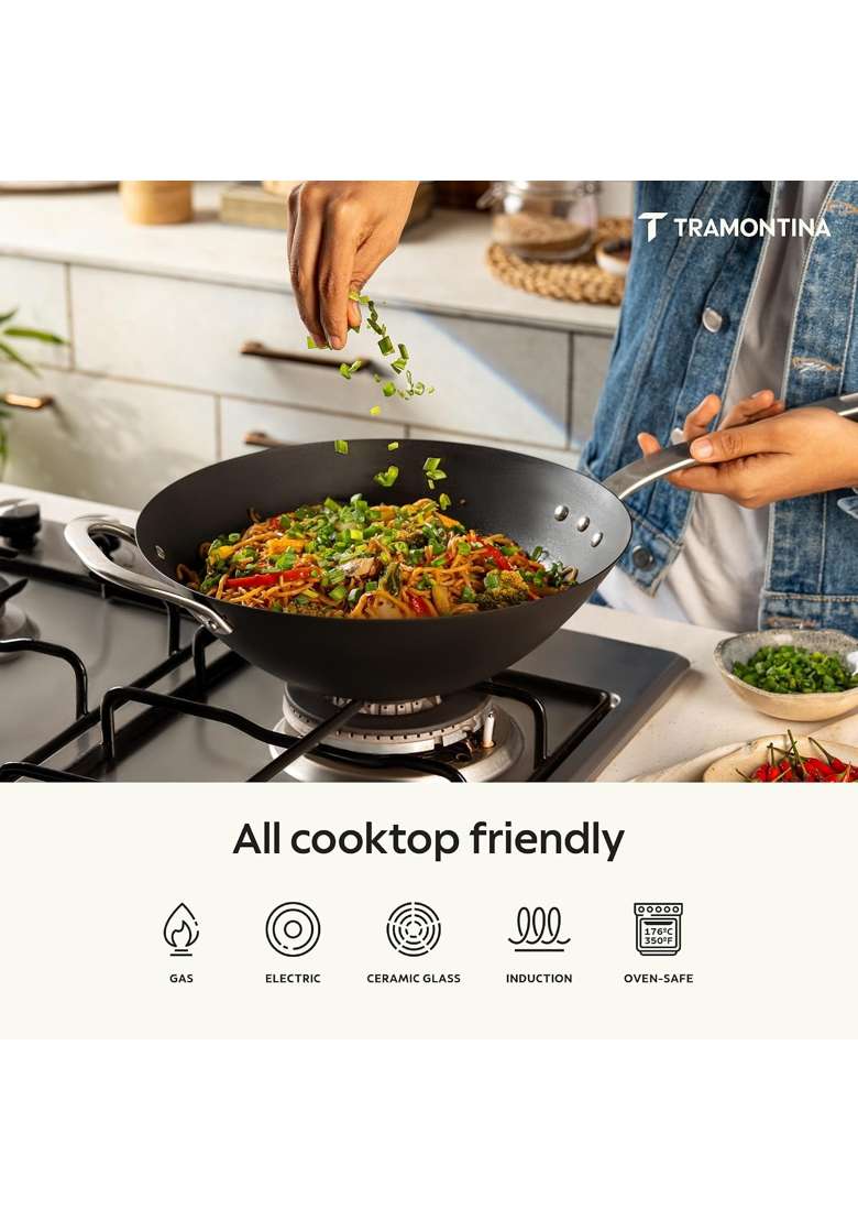 TRAMONTINA Heritage Iron Wok | 4 L | 4.2 Qt | 30 cm | 11.8 Inch - Indya