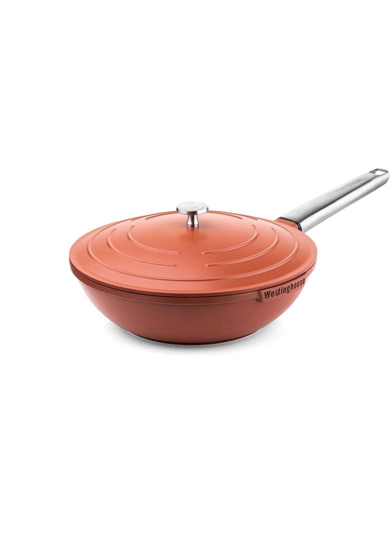 Westinghouse Performance Series Wccw0095028or Wok Pan with Lid | 28 cm | 11 Inch | Induction Compatible - Indya
