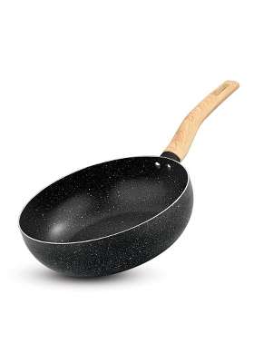 BERGNER Earth Black Non-Stick Wok | 3 L | 3.2 Qt | 24 cm | 9.4 Inch | Induction Compatible