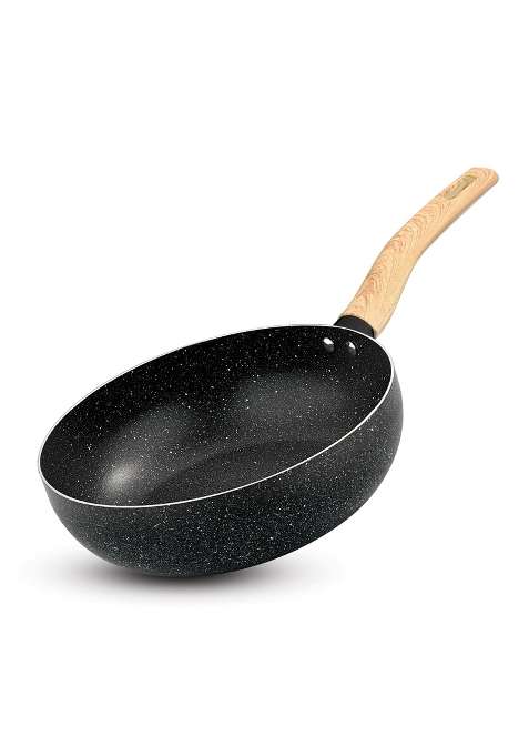 BERGNER Earth Black Non-Stick Wok | 3 L | 3.2 Qt | 24 cm | 9.4 Inch | Induction Compatible