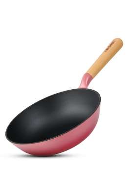 BERGNER Excalibur Lightweight Cast Iron Wok | 2 L | 2.1 Qt | 24 cm | 9.4 Inch | Induction Compatible | Non-Stick