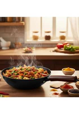 The Better Home Carbon SteelPulse Series Wok with Handle | 4 L | 4.2 Qt | Induction Compatible