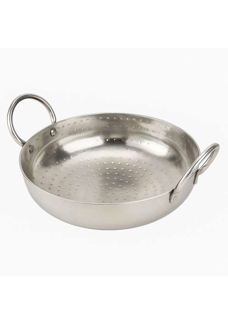 BARTN Stainless Steel Heavy Gauge Kadhai | 2 L | 2.1 Qt | Hammered Finish | Rust Resistant - Indya