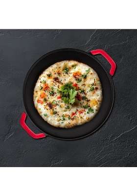 Pigeon Pre-Seasoned Cast Iron Tawa Flat Griddle | 30 cm | 11.8 Inch | Induction Compatible | Non-Toxic | Non-Stick