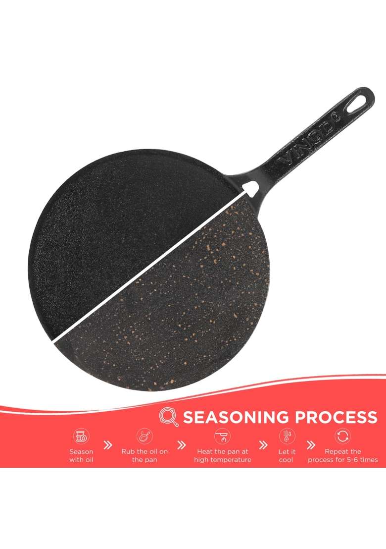 Vinod Legacy Cast Iron Roti Tawa Flat Griddle | 26 cm | 10.2 Inch | Non-Toxic | Pre-Seasoned | Rust Resistant - Indya