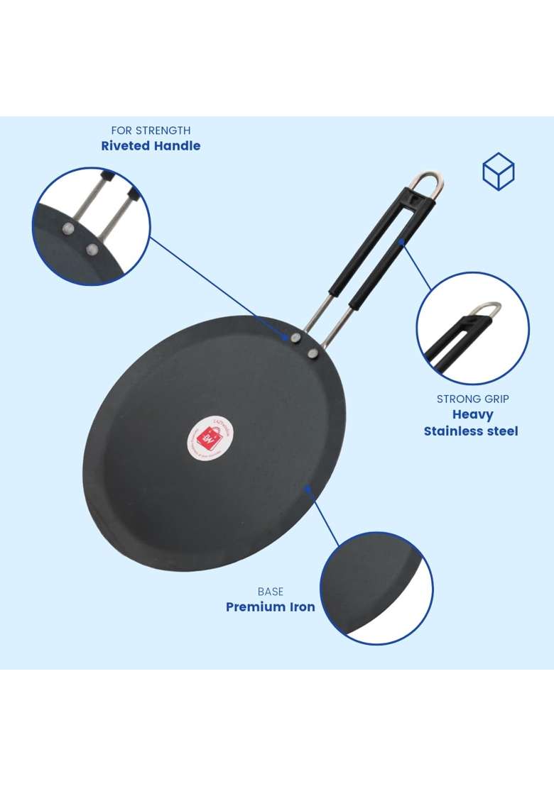 LAZYwindow Iron Tawa Flat Griddle Combo Pack | Induction Compatible - Indya
