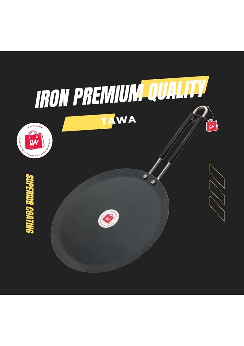 LAZYwindow Iron Tawa Flat Griddle Combo Pack | Induction Compatible - Indya