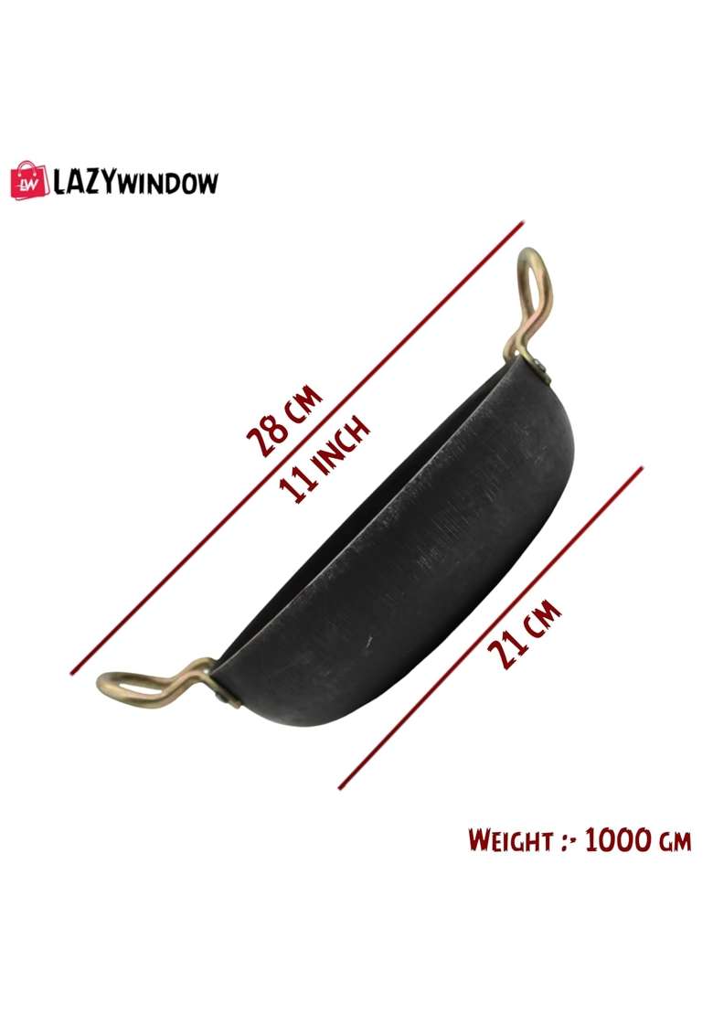 LAZYwindow Iron Tawa and Deep Kadhai Wok Combo | Induction Compatible - Indya