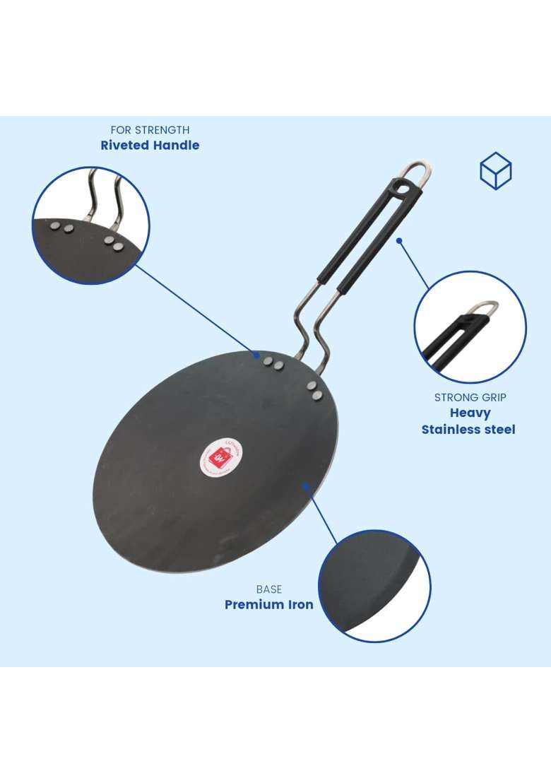 LAZYwindow Iron Tawa and Deep Kadhai Wok Combo | Induction Compatible - Indya