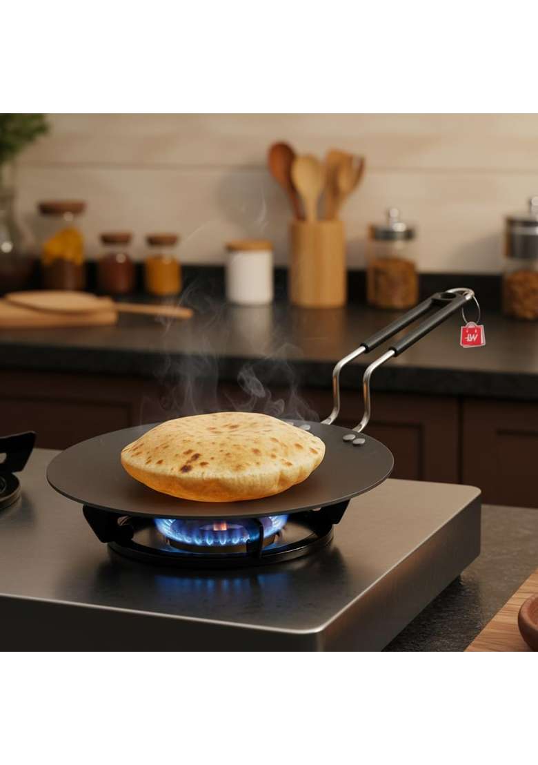 LAZYwindow Iron Deep Kadhai Wok and Tawa Set | Pack of 3 - Indya
