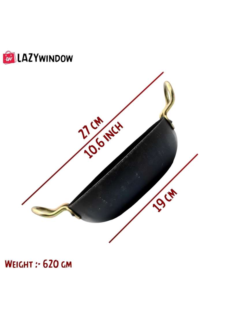 LAZYwindow Iron Deep Kadhai Wok and Tawa Set | Pack of 3 - Indya
