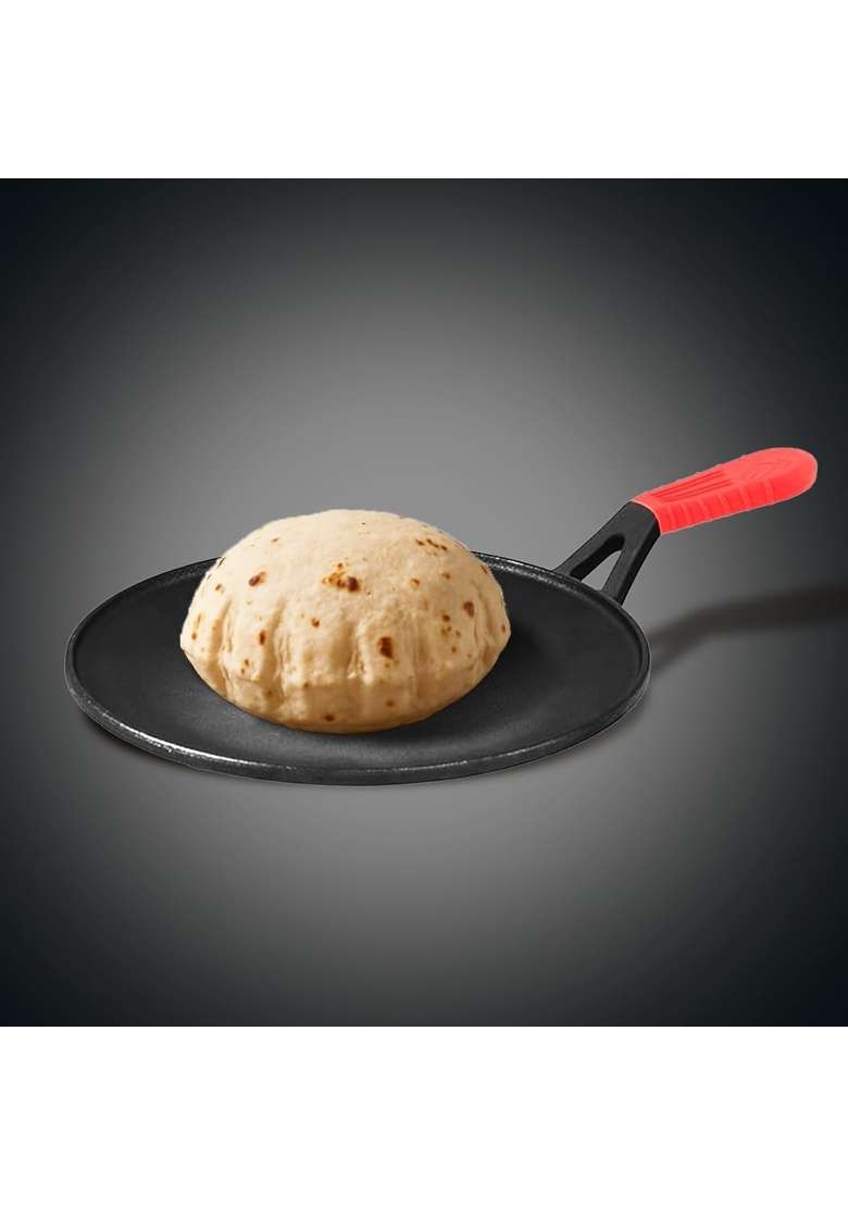 Pigeon Imperi Cast Iron Concave Dosa Roti Tawa Flat Griddle | 26 cm | 10.2 Inch | Induction Compatible | Non-Toxic | Pre-Seasoned | Non-Stick - Indya