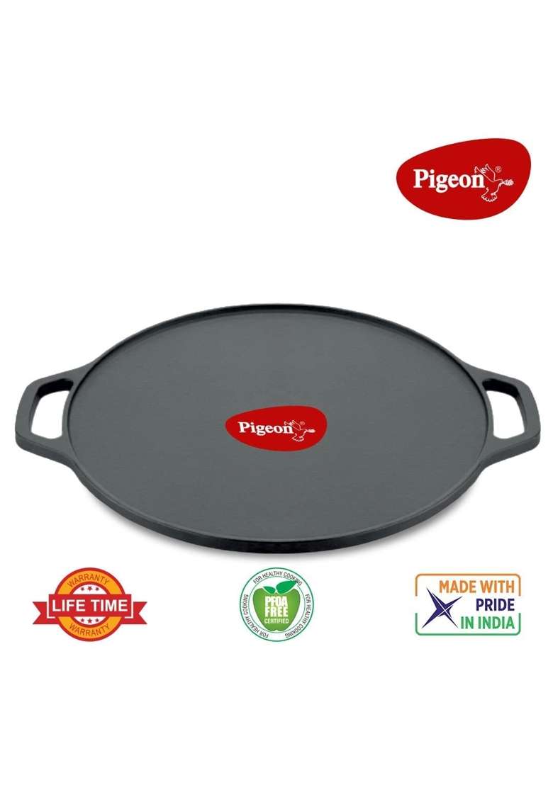Pigeon Long Lasting Cast Iron Flat Tawa Flat Griddle | Non-Stick - Indya