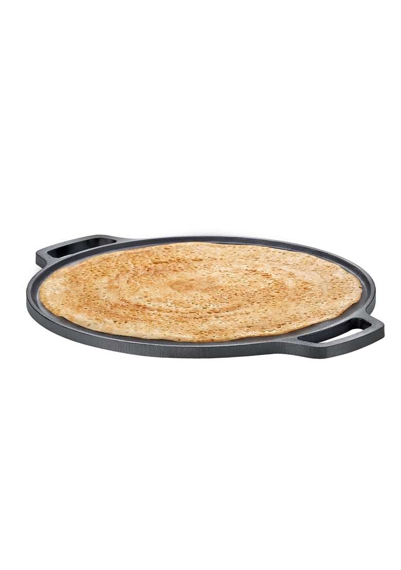 Prestige Neocast Flo Smooth Finish Cast Iron Dosa Tawa Dosa Pan Black | 30 cm | 11.8 Inch | Induction Compatible - Indya