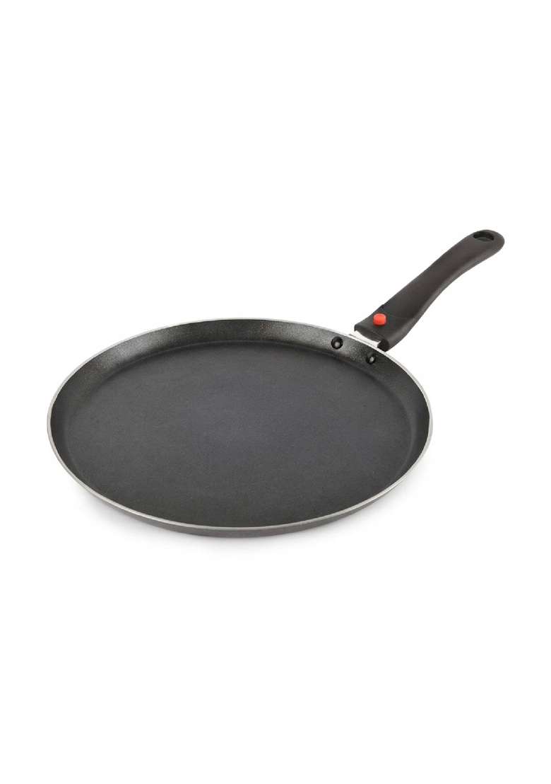 CELLO Aluminium Non-Stick Induction Base Dosa Tawa Dosa Pan with Detachable Bakelite Handle | 28 cm | 11 Inch | Dishwasher Safe | Heavy Bottom - Indya