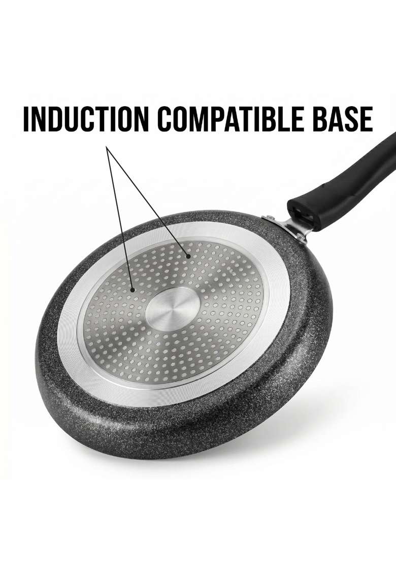 CELLO Aluminium Non-Stick Induction Base Dosa Tawa Dosa Pan with Detachable Bakelite Handle | 28 cm | 11 Inch | Dishwasher Safe | Heavy Bottom - Indya