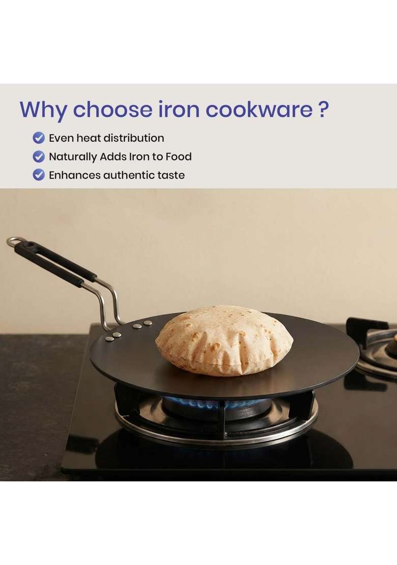 DOZY Naturally Nonstick Tawa Flat Griddle - Indya