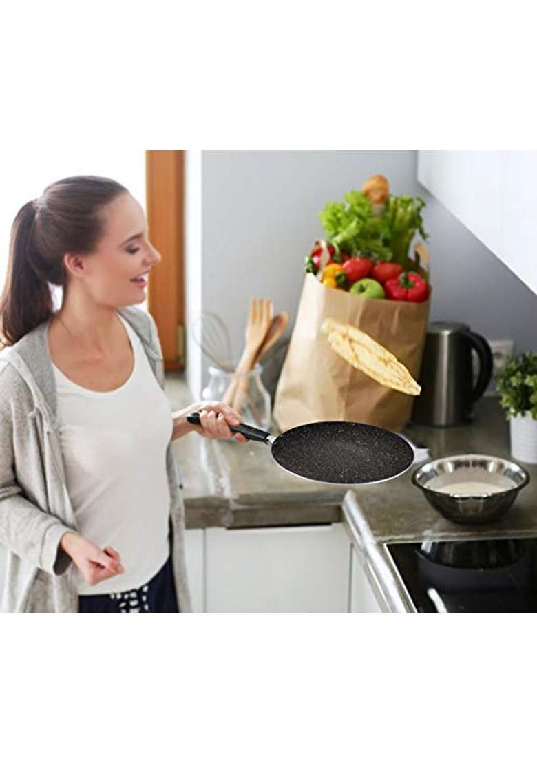 MILTON Pro cook Granito Induction Non-Stick Concave Tawa Flat Griddle | 28 cm | 11 Inch - Indya