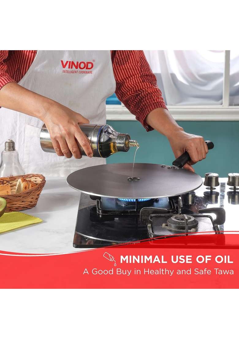Vinod Zest Aluminium Stick Free Flat Multi Tawa Flat Griddle | 30 cm | 11.8 Inch - Indya