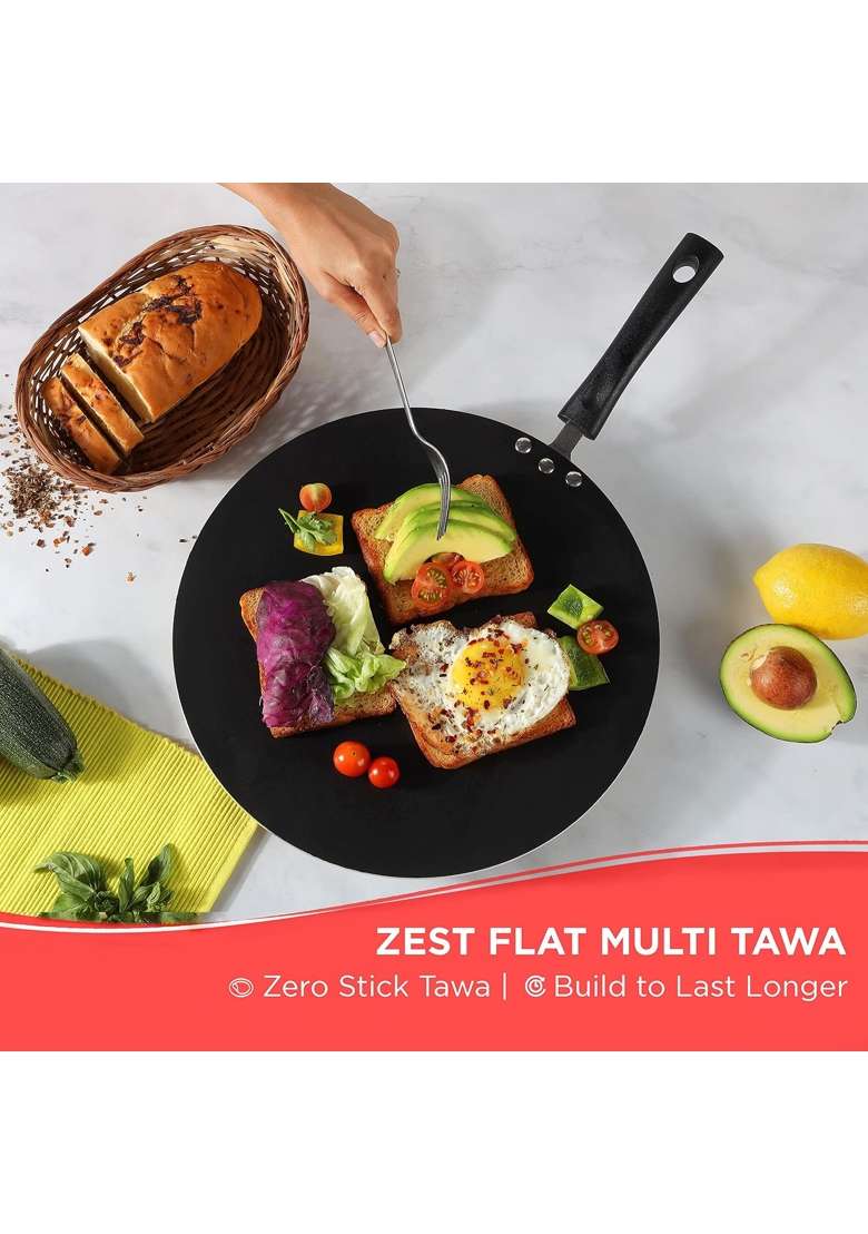 Vinod Zest Aluminium Stick Free Flat Multi Tawa Flat Griddle | 30 cm | 11.8 Inch - Indya
