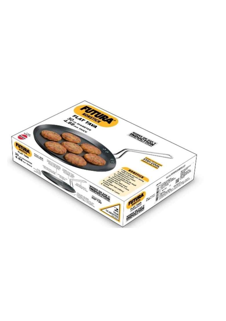 Hawkins Futura Induction Compatible Nonstick Flat Tava Flat Griddle | 30 cm | 11.8 Inch - Indya