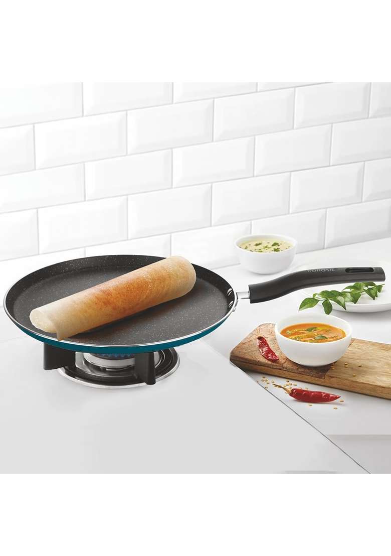 Borosil ProChef Non-Stick Aluminum Flat Tawa Flat Griddle | 25 cm | 9.8 Inch | Dishwasher Safe | PFOA Free - Indya