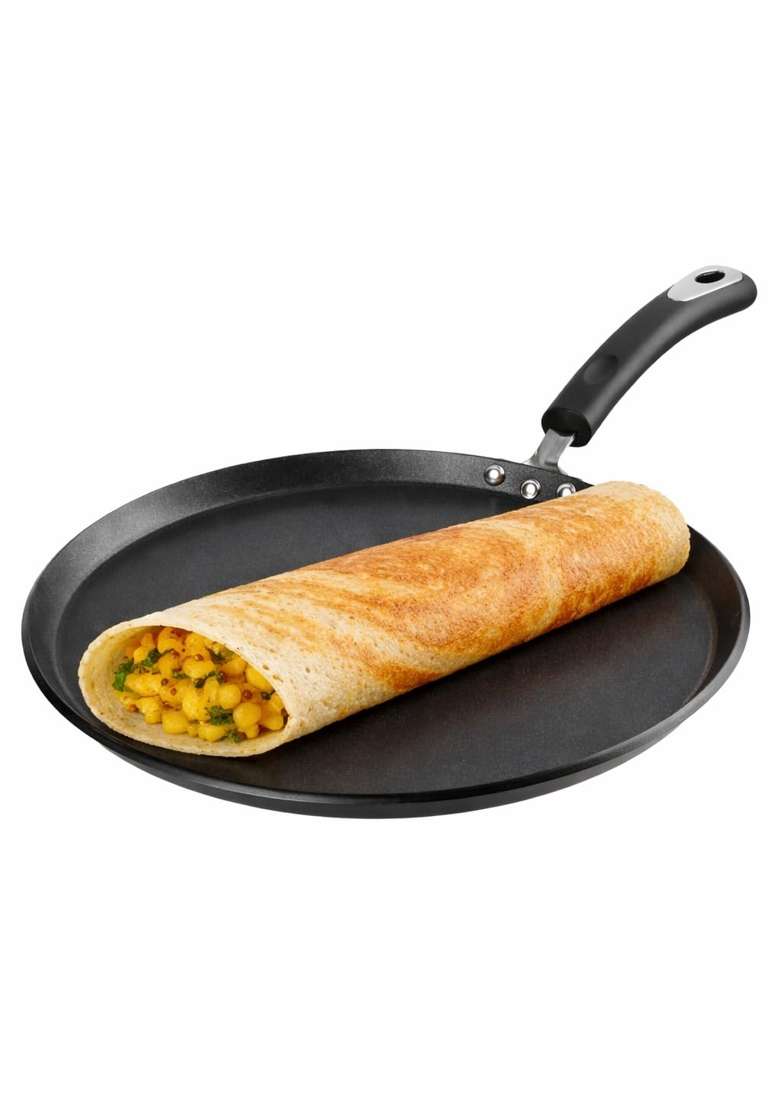 Vinod Hanos Hard Anodised Non Stick Dosa Tawa Dosa Pan | 30 cm | 11.8 Inch | Induction Compatible | PFOA Free - Indya