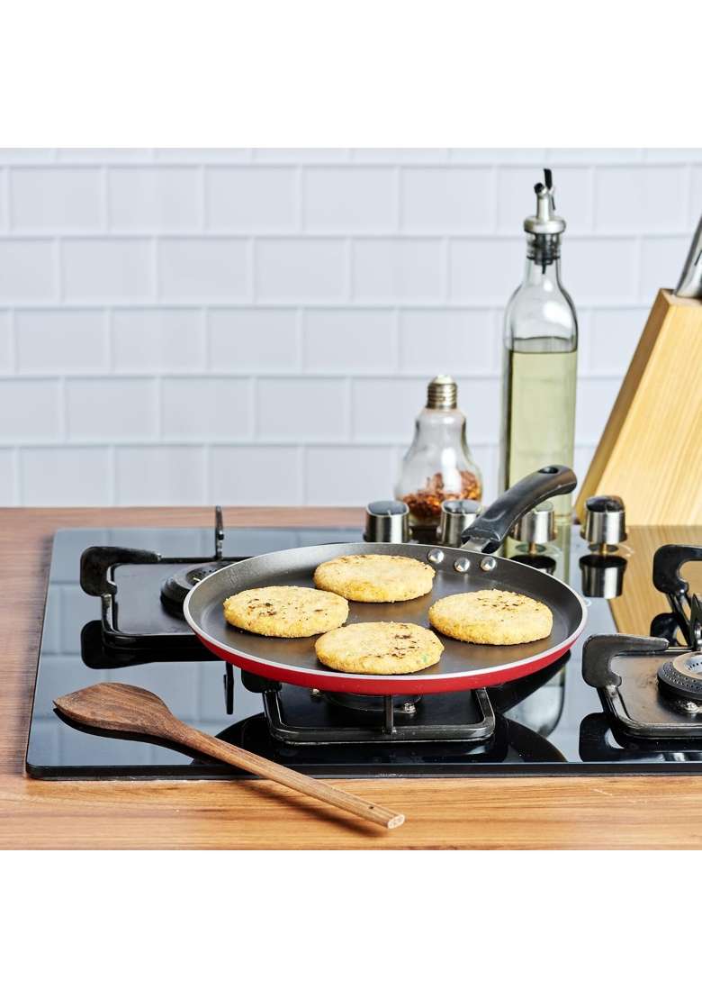 Vinod Zest Aluminium Non Stick Dosa Omni Tawa Flat Griddle | 25 cm | 9.8 Inch | Induction Compatible | Non-Toxic - Indya