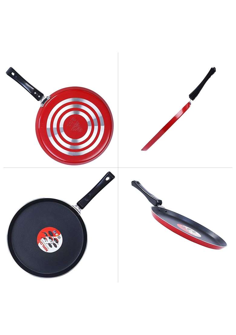 NIRLON Special Non-Stick Aluminium Flat Tawa Flat Griddle | 24 cm | 9.4 Inch - Indya