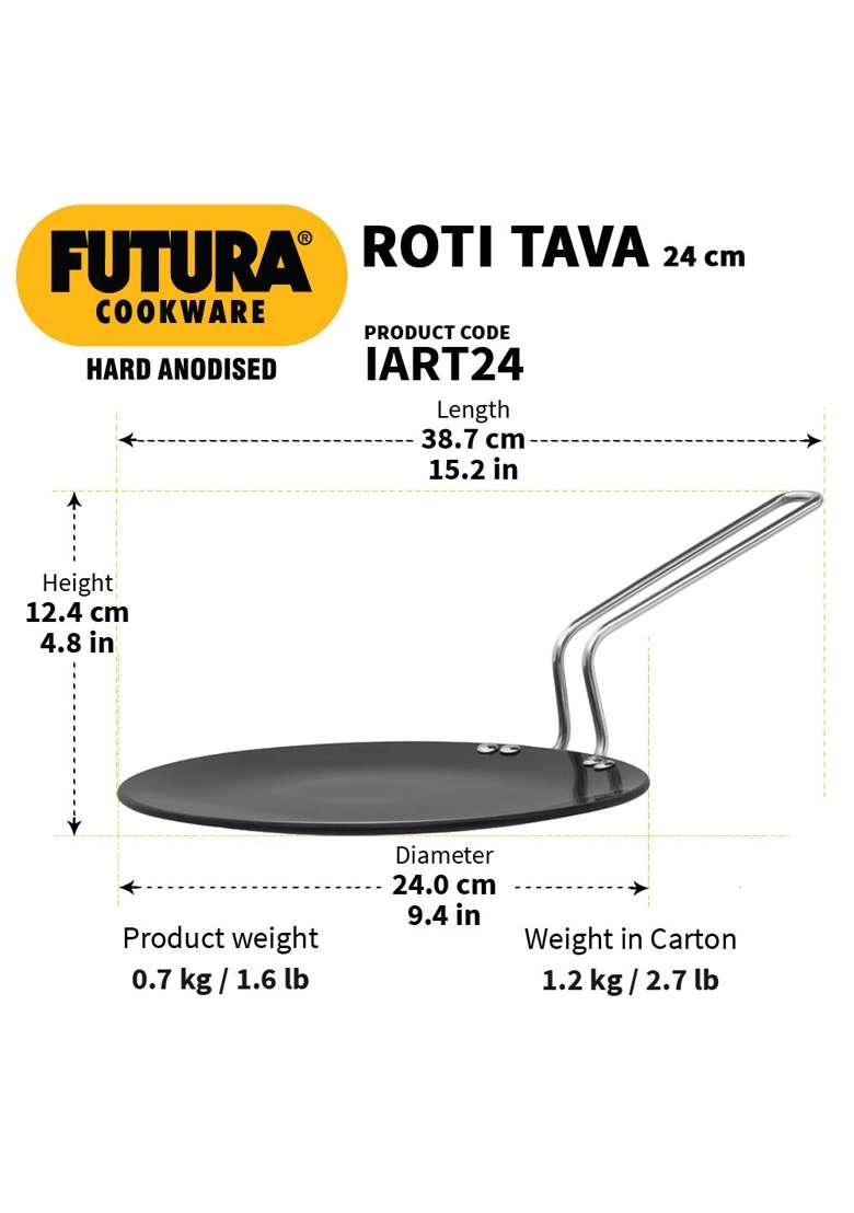 Hawkins Futura Roti Tava Flat Griddle | 24 cm | 9.4 Inch | Induction Compatible - Indya