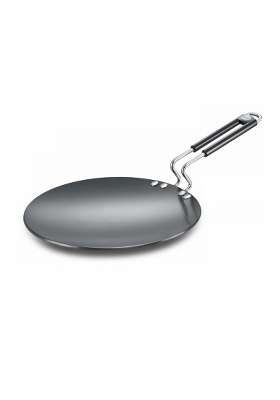 Prestige Hard Anodised Cookware Concave Tawa Flat Griddle Black | 28.5 cm | 11.2 Inch