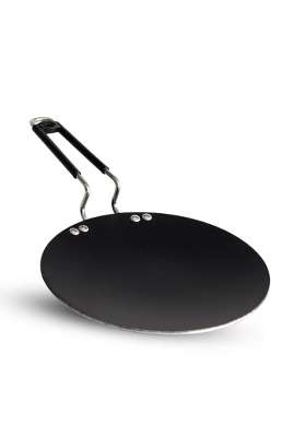 Black Magnum Pro IBTE-5 Hard Anodised Concave Tawa Flat Griddle Diameter | 22.8 cm | 9 Inch | Induction Compatible | Non-Stick
