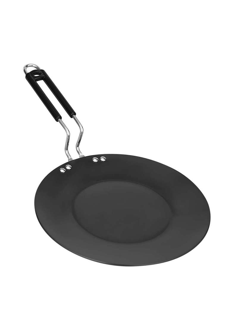 Chakmak Tawa Flat Griddle Induction Base Hard Anodised Cookware Induction Base Roti Tawa | 25 cm | 9.8 Inch - Indya