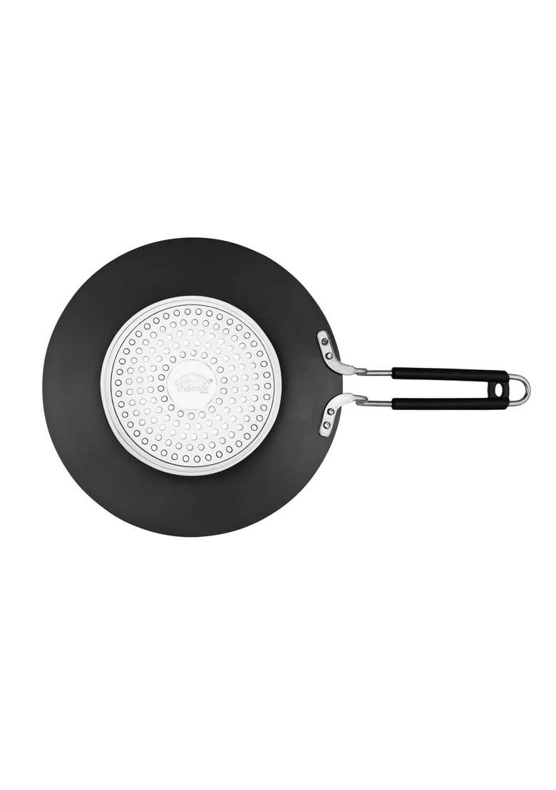 Chakmak Tawa Flat Griddle Induction Base Hard Anodised Cookware Induction Base Roti Tawa | 25 cm | 9.8 Inch - Indya