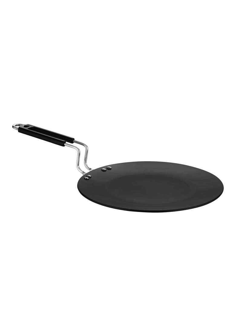 Chakmak Tawa Flat Griddle Induction Base Hard Anodised Cookware Induction Base Roti Tawa | 25 cm | 9.8 Inch - Indya