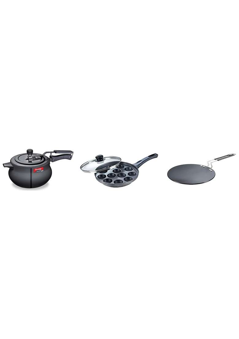 Prestige Svachh Nakshatra Plus Hard Anodised Pressure Handi Cooking Pot and Aluminium Omega Select | 5 L | 5.3 Qt - Indya