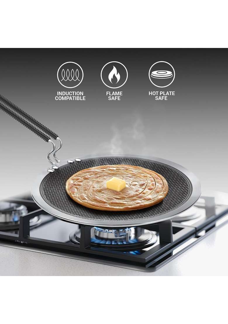 MILTON Pro cook Induction Cookware and Gas Stove Friendly Triply Hexa Tech Stainless Steel | 26 cm | 10.2 Inch | Non-Stick - Indya