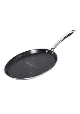 SUNCASA Mitrix Plus 304 Food Grade Triply Stainless Steel Dosa Tawa Dosa Pan with Ceramic Coating | 28 cm | 11 Inch | Non-Toxic