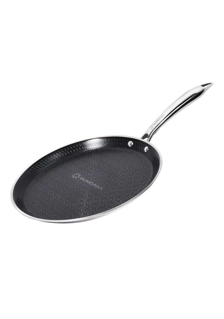 SUNCASA Mitrix Plus 304 Food Grade Triply Stainless Steel Dosa Tawa Dosa Pan with Ceramic Coating | 28 cm | 11 Inch | Non-Toxic - Indya