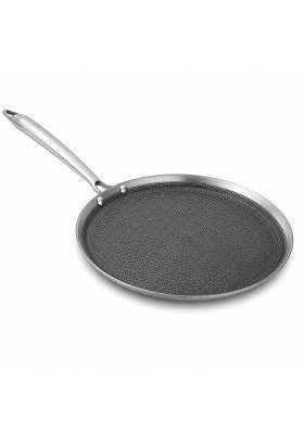 Chakmak Titanium Trio Triply Stainless Steel Dosa Tawa Dosa Pan | 33 cm | 13 Inch | Induction Compatible