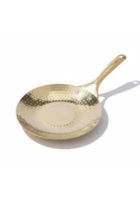 P-TAL P TAL Brass Roti Tawa Flat Griddle 10 | 25.4 cm | 10 Inch | Non-Toxic | Insulated