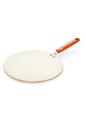 NIRLON Ceramic Cooking Concave Roti Tawa Flat Griddle | 26 cm | 10.2 Inch | Induction Compatible | Non-Stick