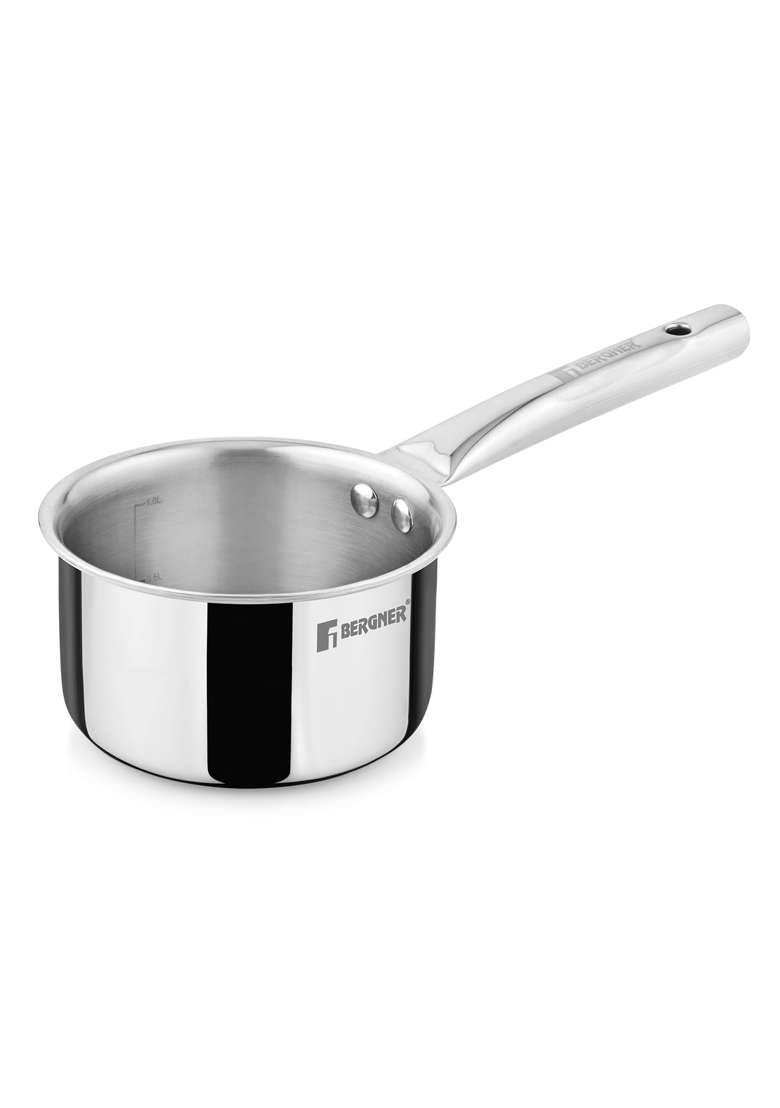 BERGNER TriPro Triply Stainless Steel | 1.2 L | 1.3 Qt | 14 cm | 5.5 Inch | Induction Compatible | Heavy Bottom - Indya