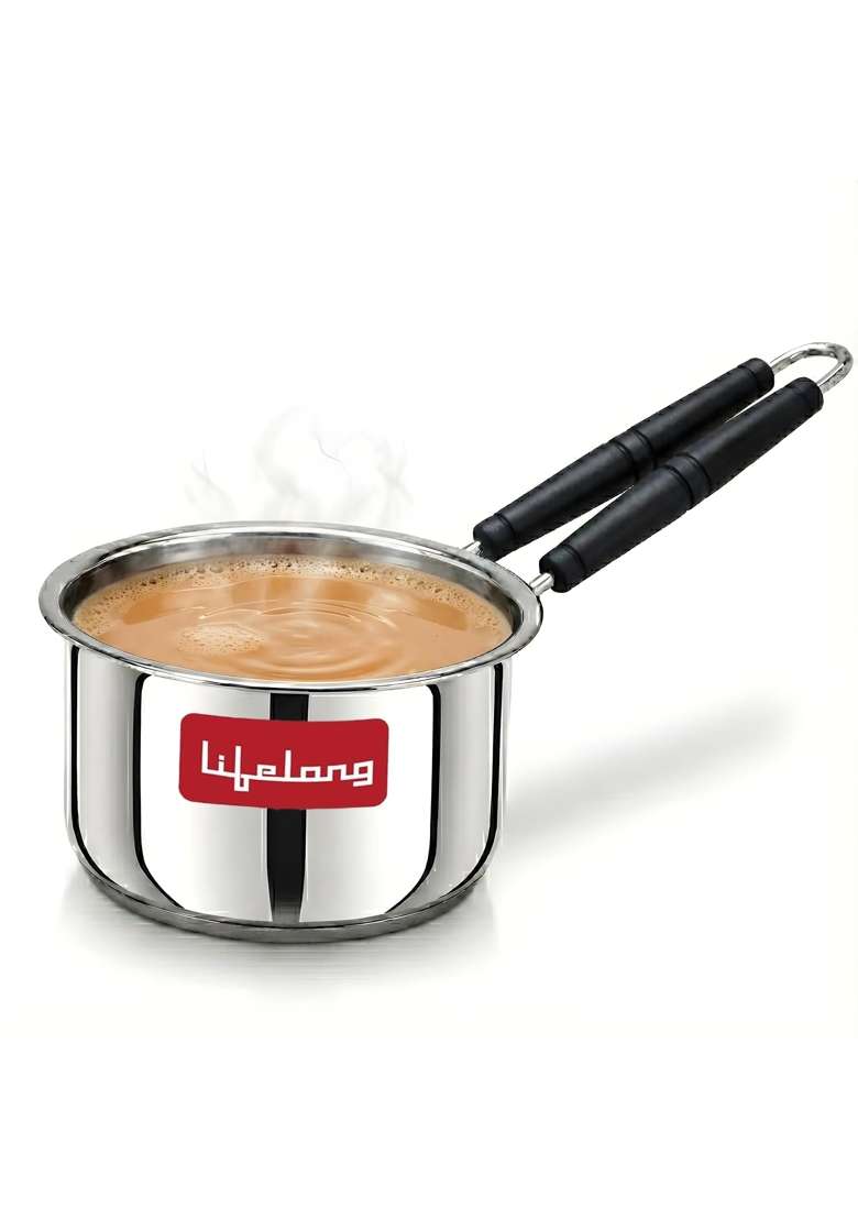 Lifelong Stainless Steel Heavy Bottom Saucepan | 1.5 L | 1.6 Qt | 17 cm | 6.7 Inch | Induction Compatible - Indya