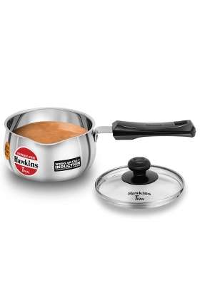 Hawkins Tpan Stainless Steel Tea Pan with Glass Lid | 1 L | 1.1 Qt | Induction Compatible